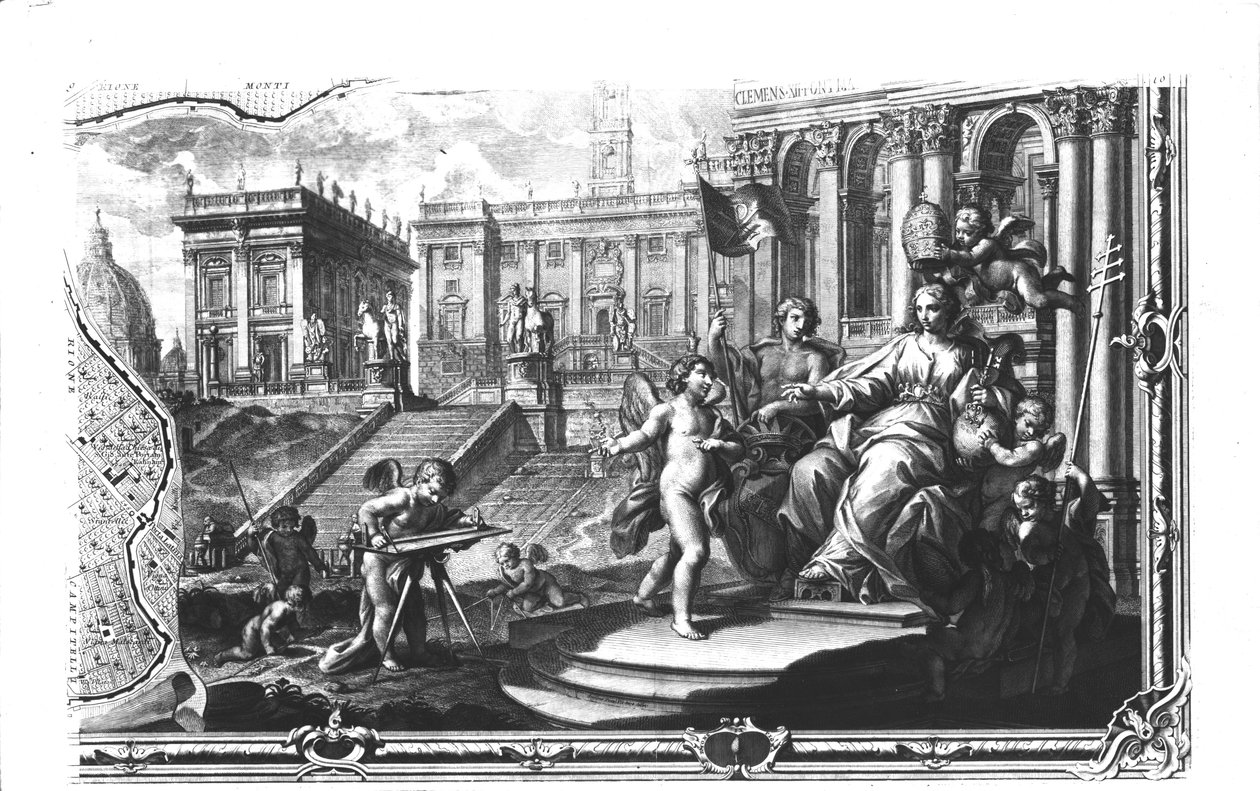 Allegori av den katolske kirken satt i Campidoglio i Roma, 1798 av Giovanni Battista Nolli