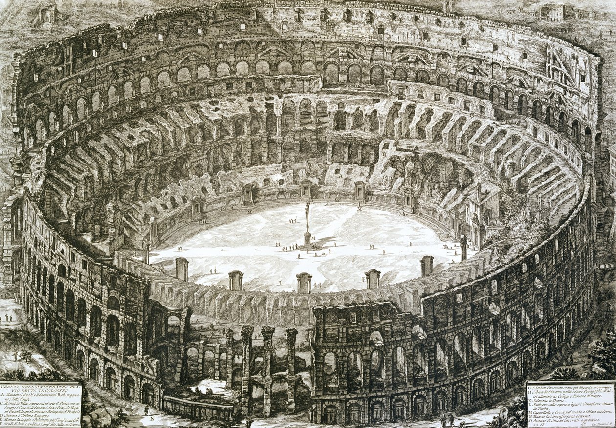 Luftfoto av Colosseum i Roma fra 