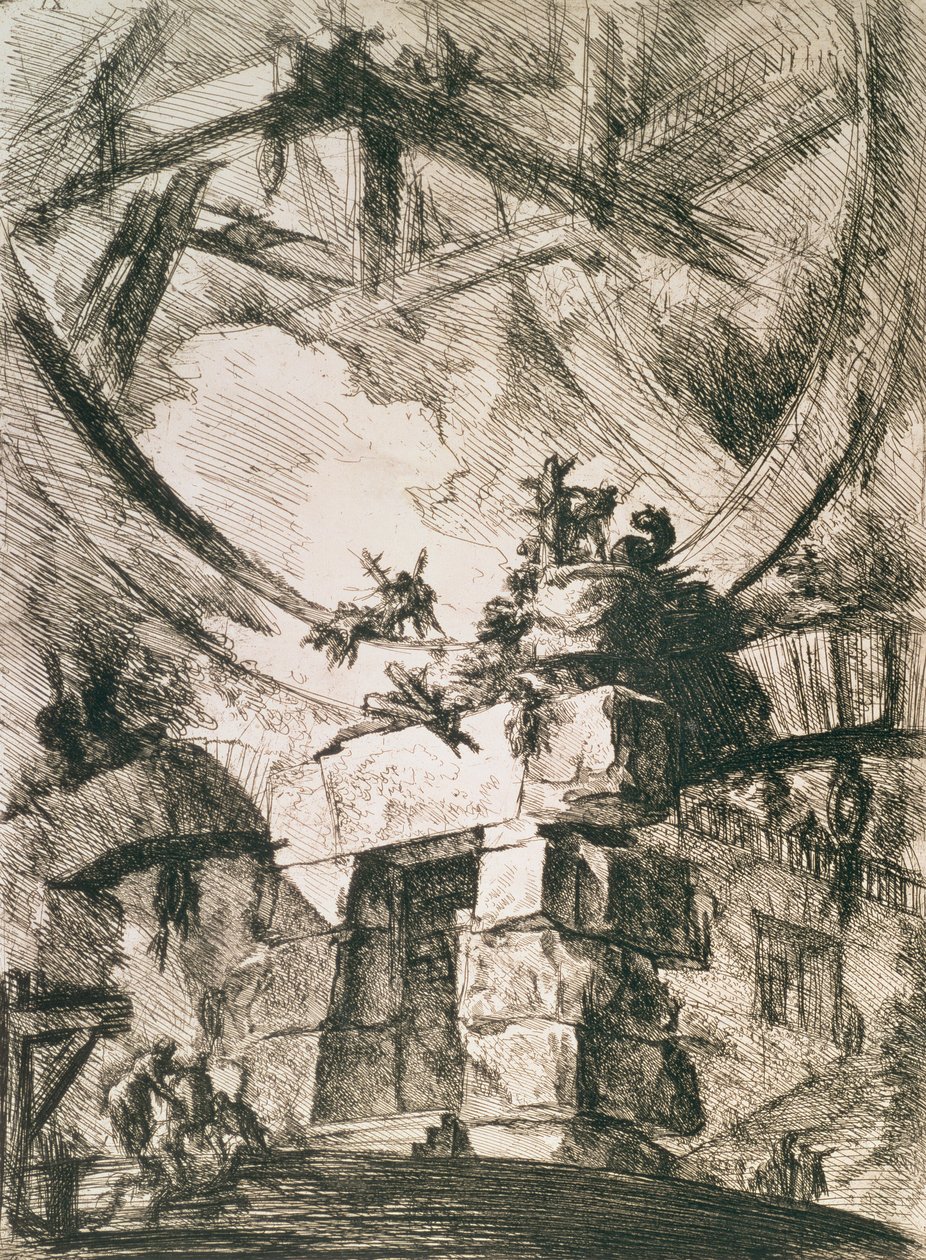 An Imaginary Prison: plate IX fra Prisons of Invention-serien, ca. 1745 av Giovanni Battista Piranesi