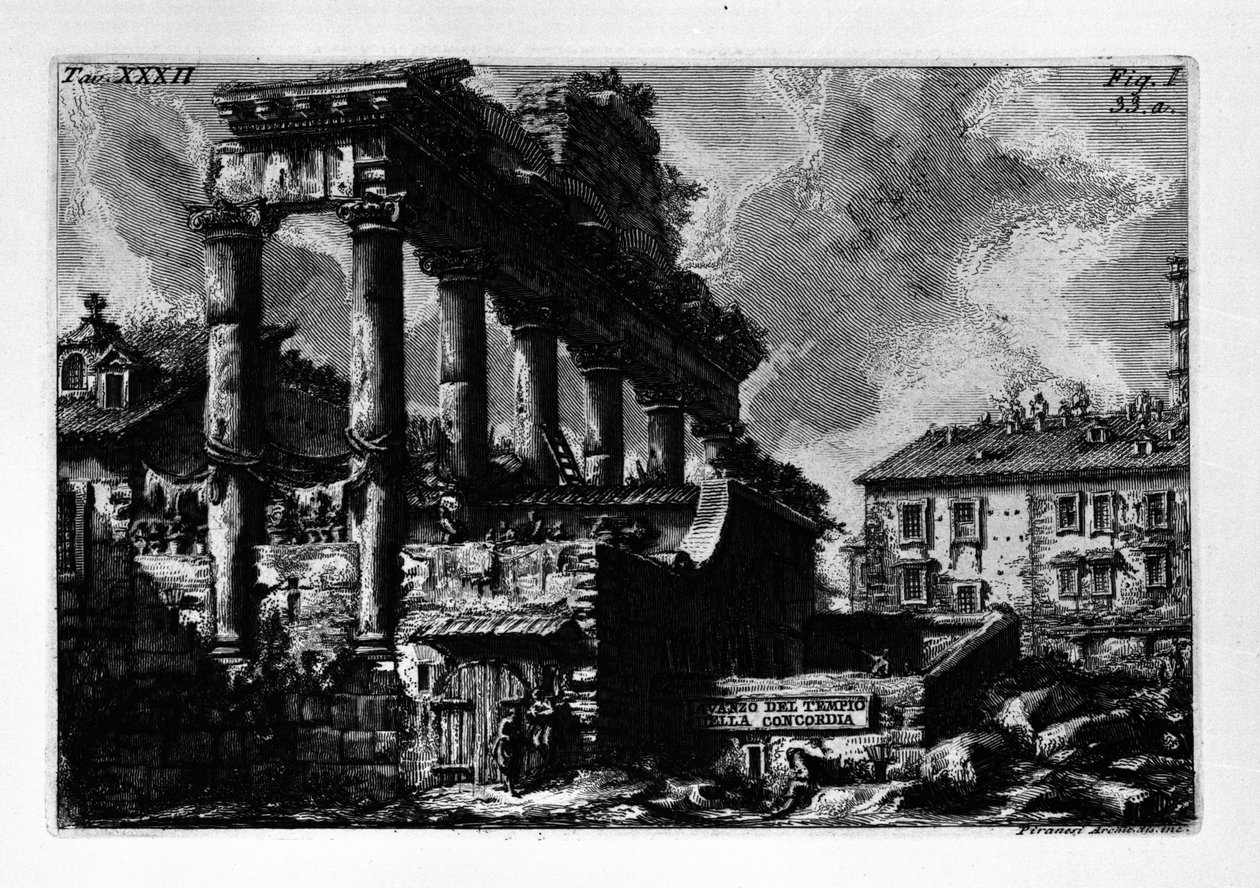 Avazo fra Concordia -tempelet av Giovanni Battista Piranesi