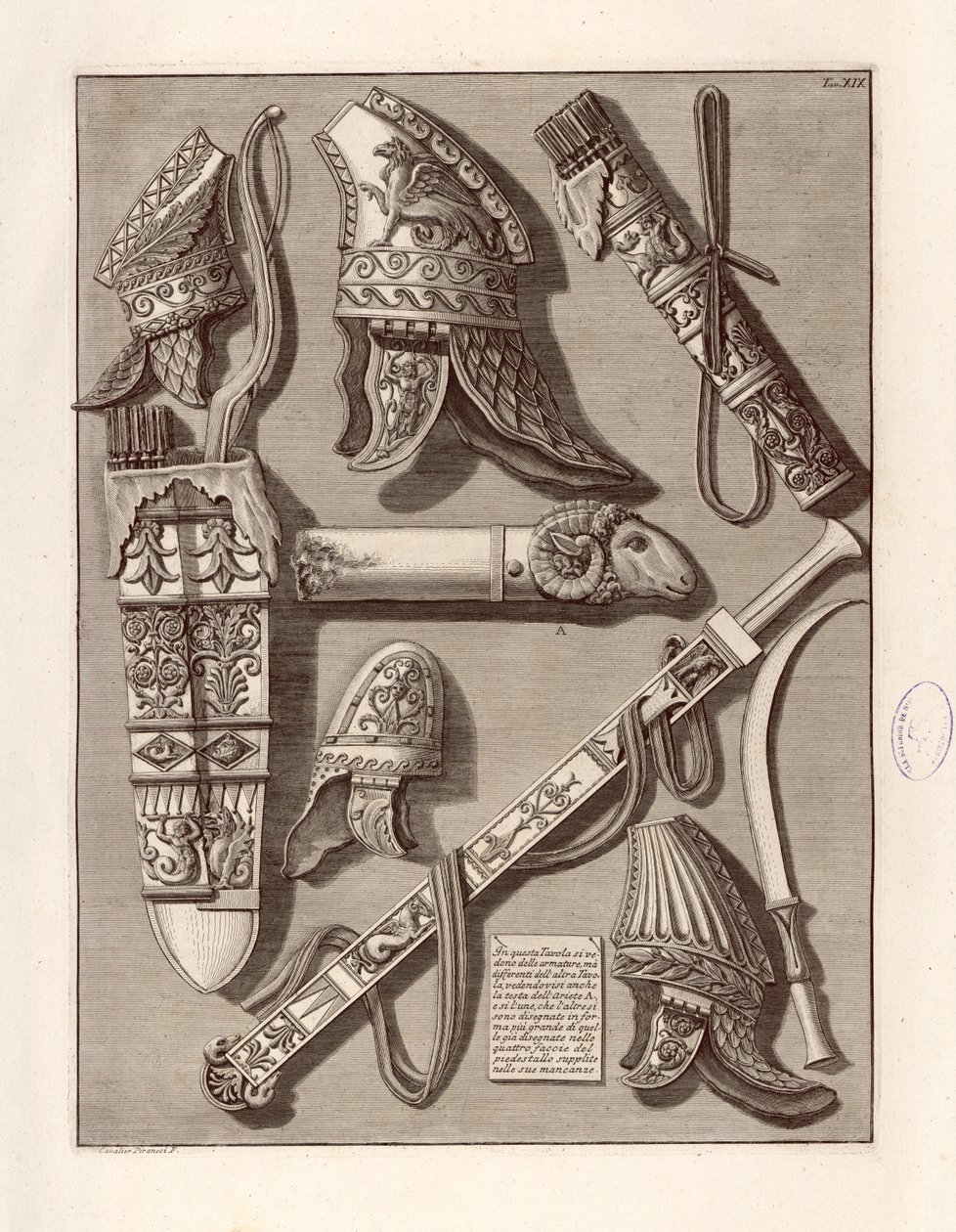 På denne tallerkenen ser vi noe rustning av Giovanni Battista Piranesi