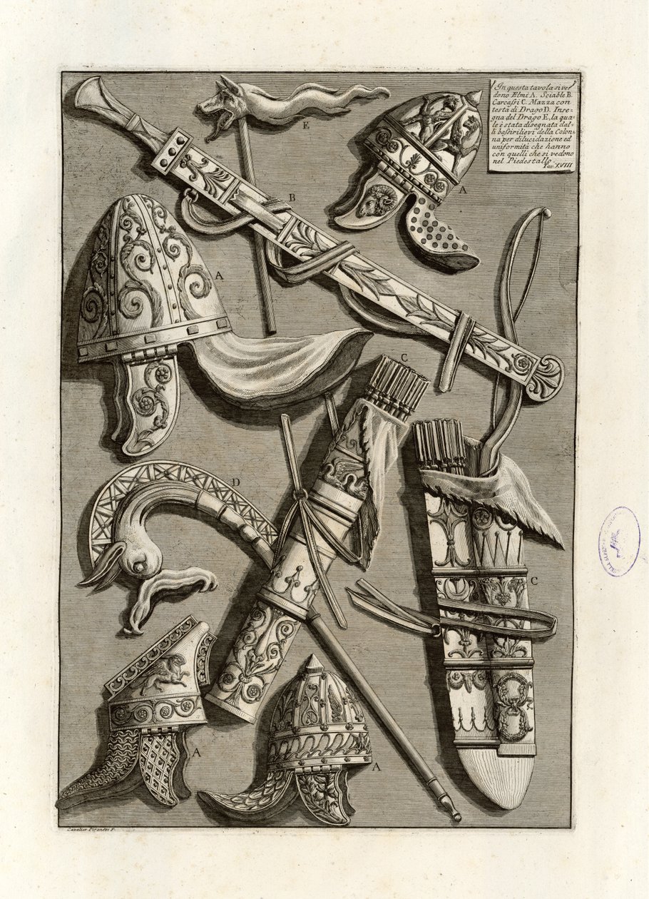 I dette panelet ser vi Elmi av Giovanni Battista Piranesi