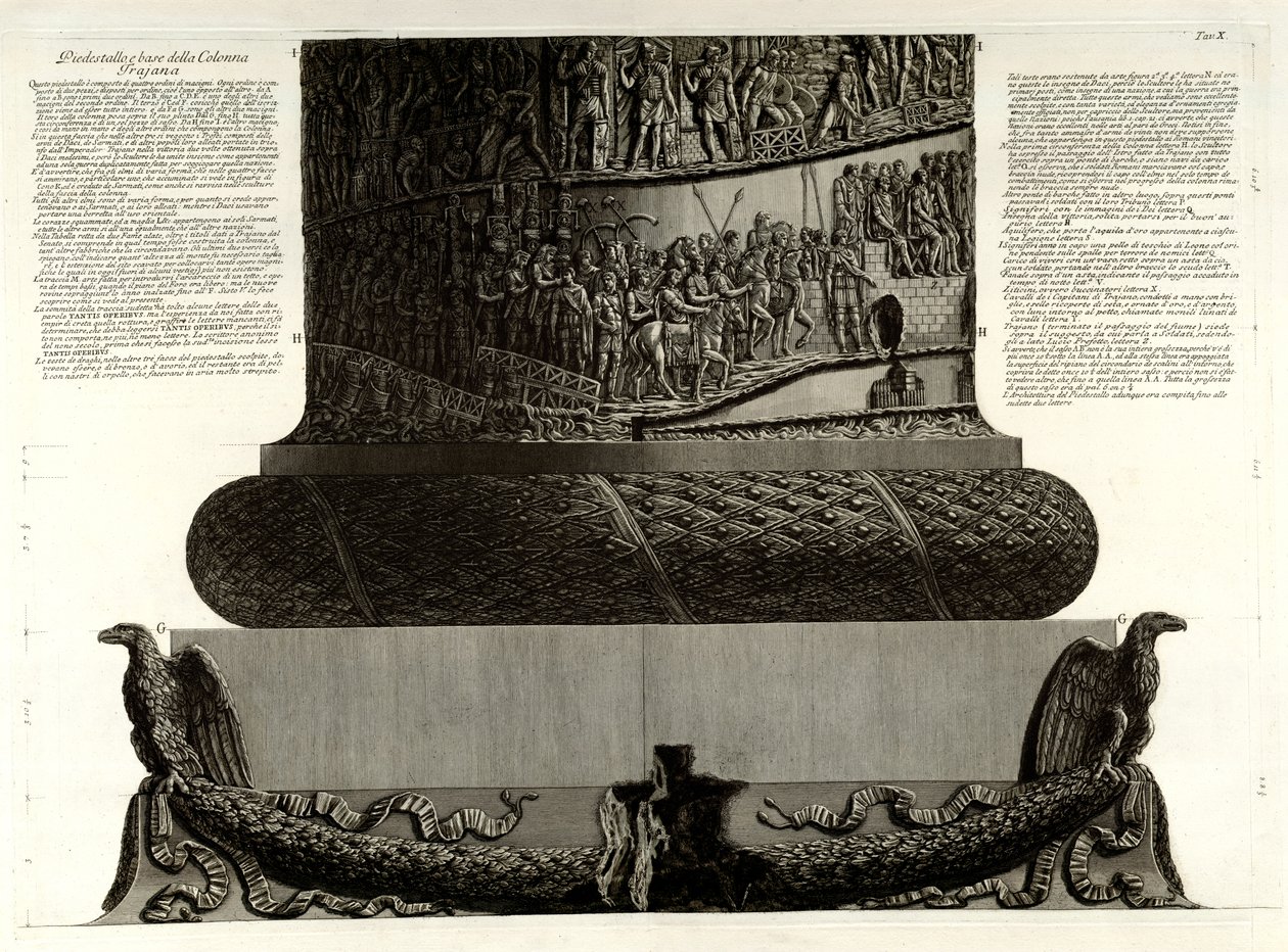 Sokkel og base av Trajans søyle av Giovanni Battista Piranesi