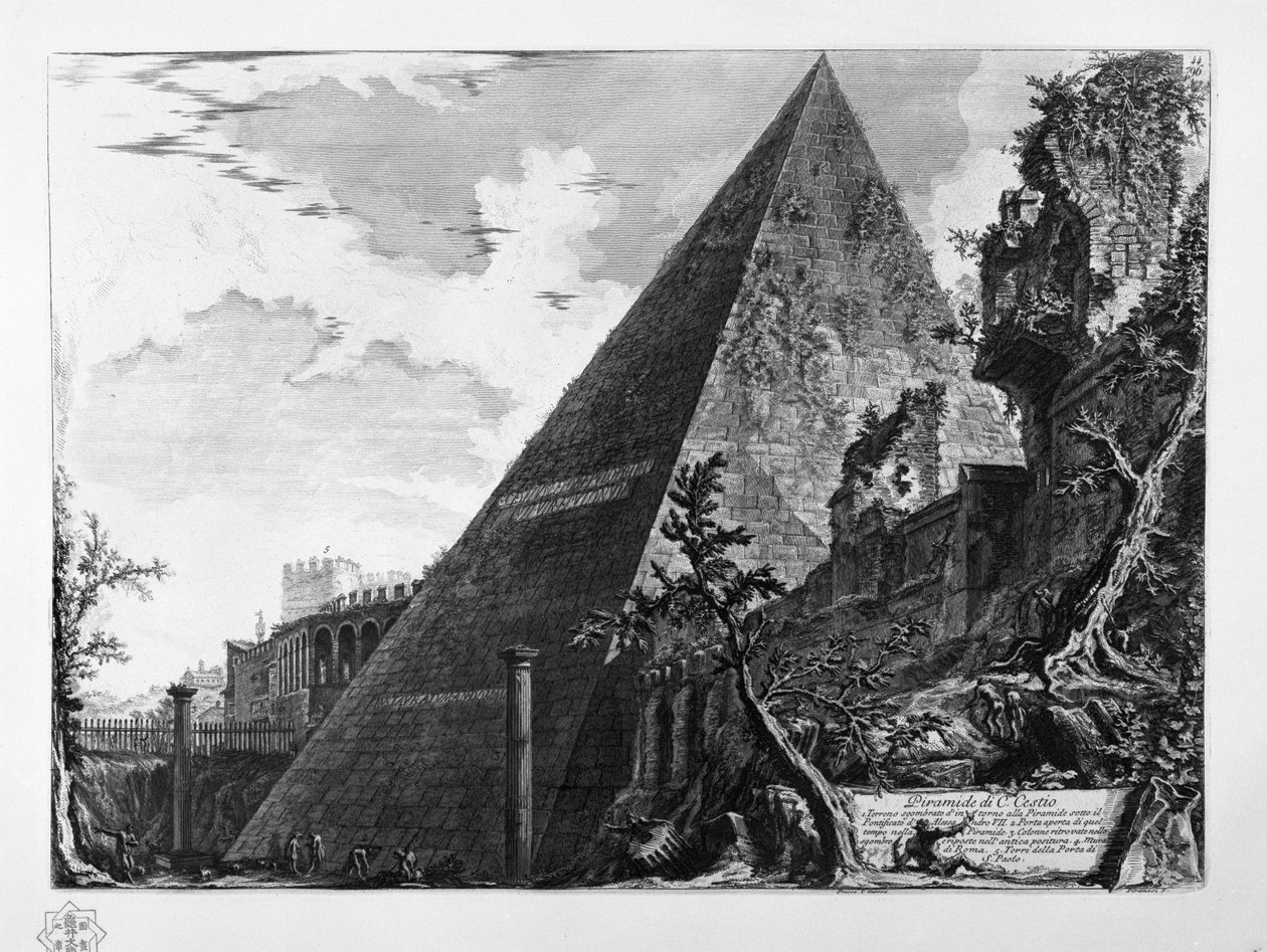 Pyramid av C. Cestio av Giovanni Battista Piranesi