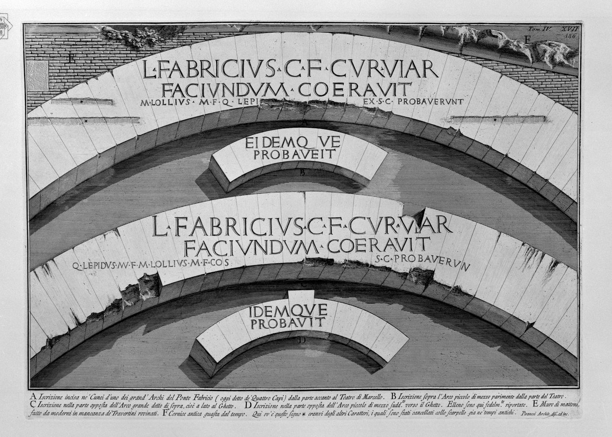 Ponte Fabricio av Giovanni Battista Piranesi