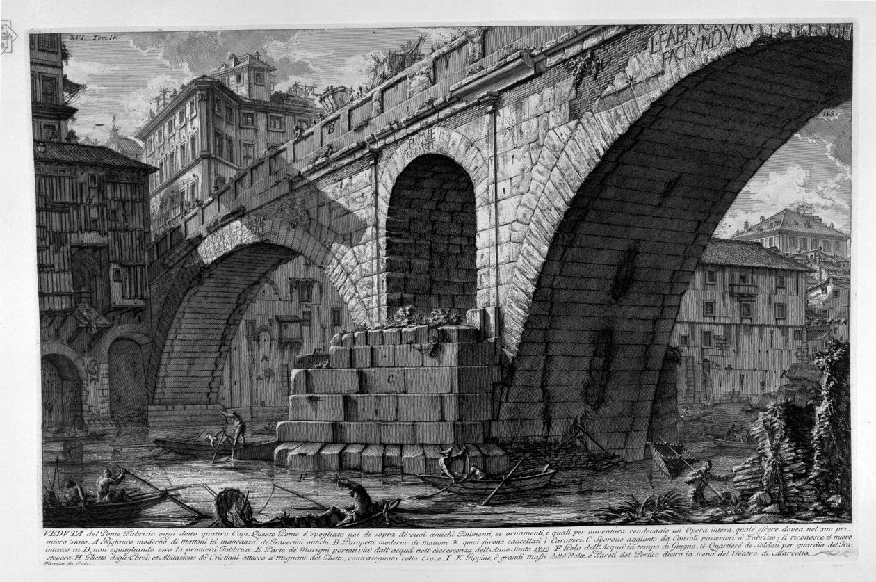 Ponte Fabricio av Giovanni Battista Piranesi