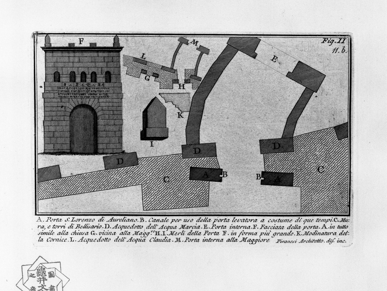 Porta S. Lorenzo di Aureliano av Giovanni Battista Piranesi