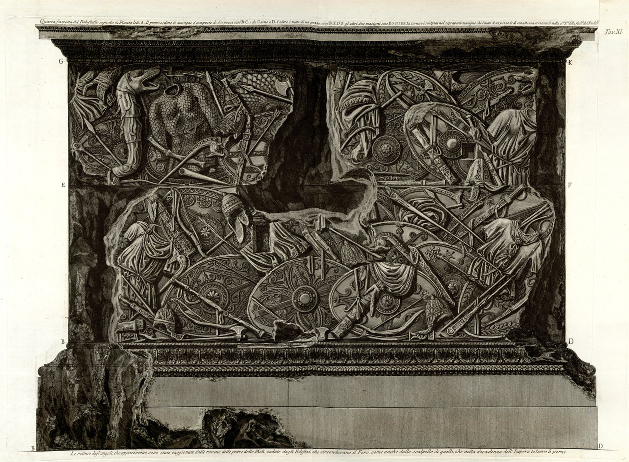 Fjerde fasade av sokkelen av Giovanni Battista Piranesi
