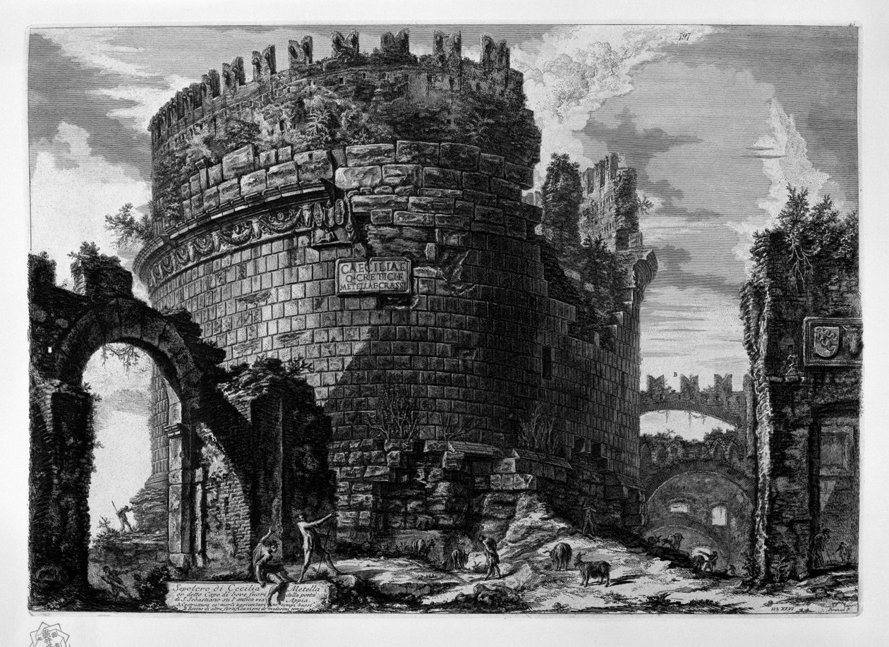 Graven til Cecilia Metella av Giovanni Battista Piranesi