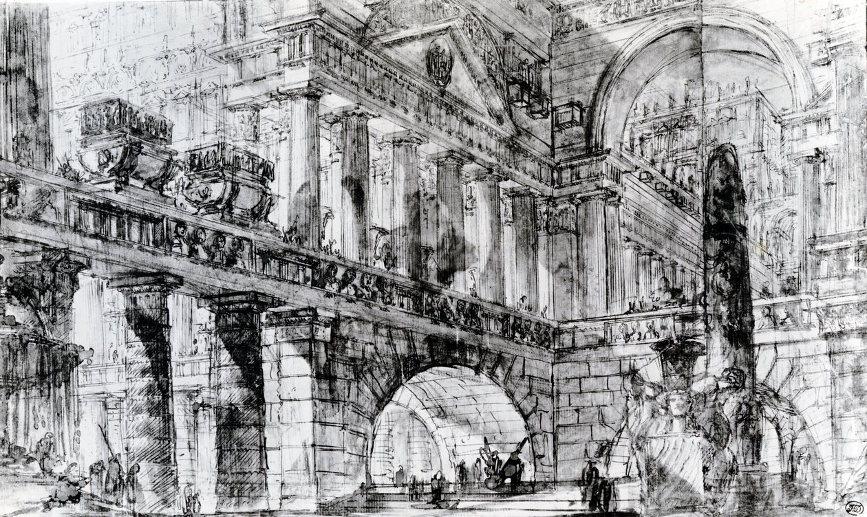 Temple Courtyard av Giovanni Battista Piranesi
