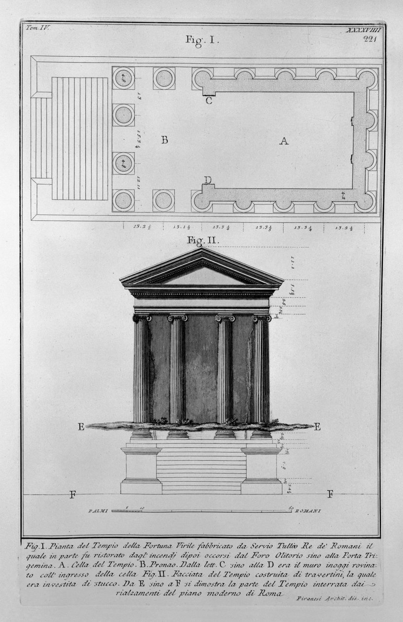 Temple of Portunus av Giovanni Battista Piranesi