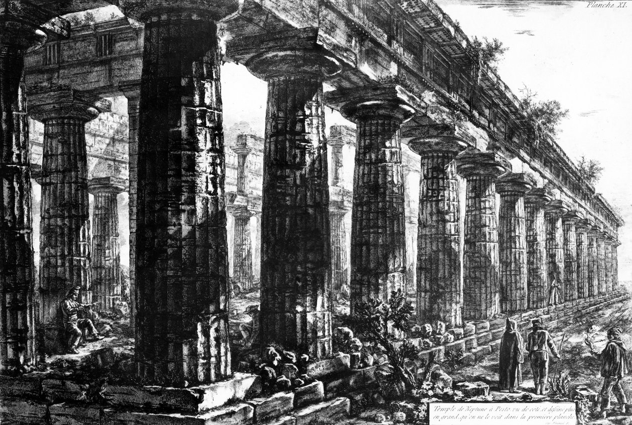 Temple of Neptun at Paestum, etset av Francesco Piranesi, 1778 av Giovanni Battista Piranesi