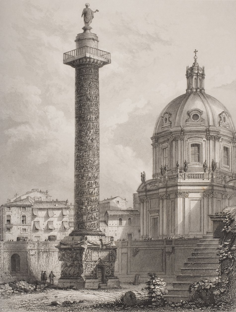 Trajans søyle, Roma, gravert av A. Willmore av Giovanni Battista Piranesi