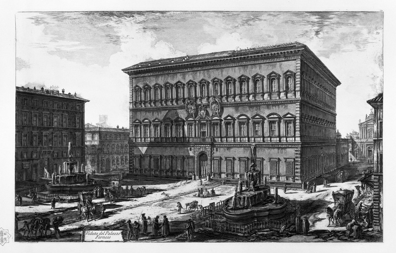 Utsikt over Palazzo Farnese av Giovanni Battista Piranesi
