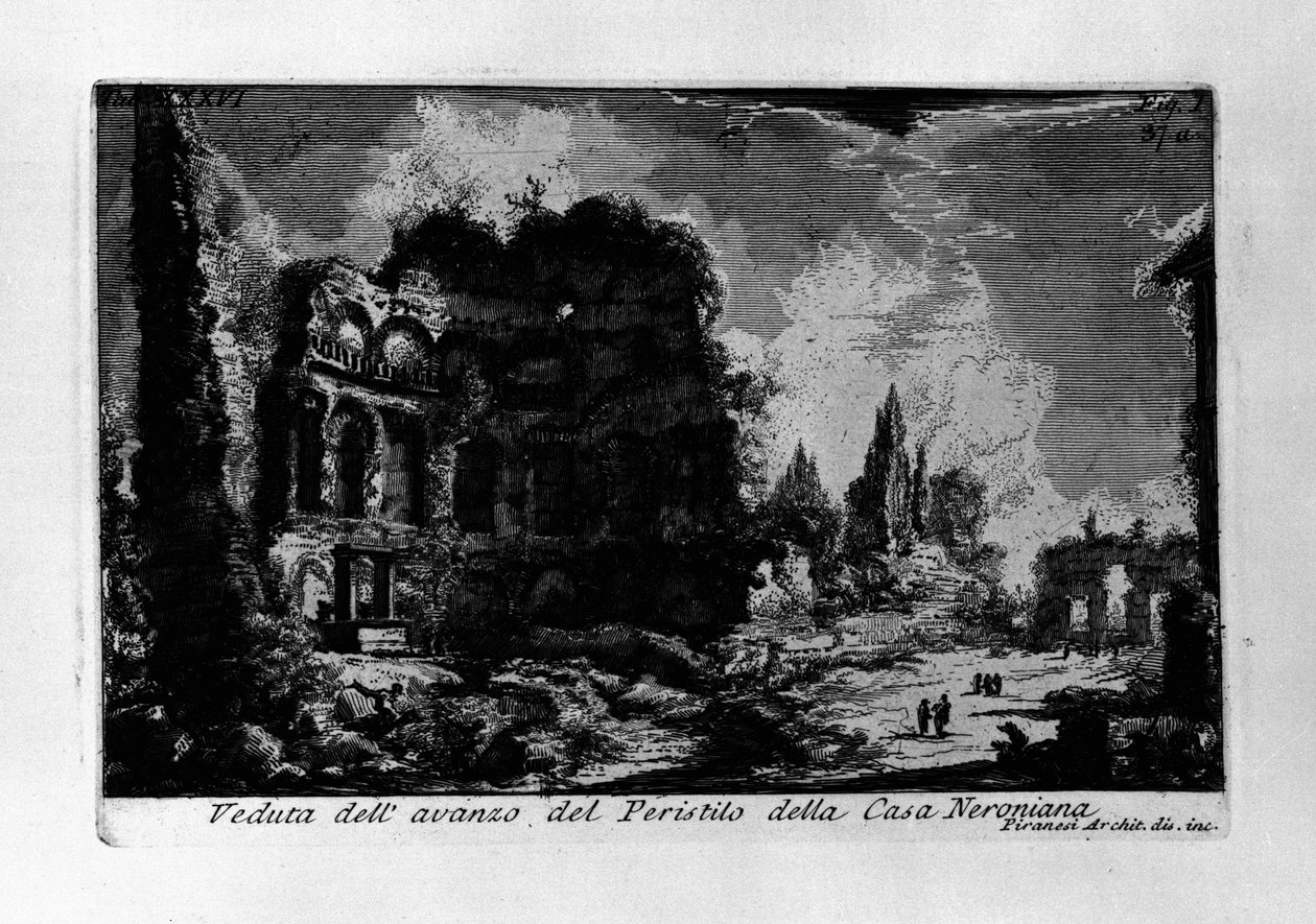 Utsikt over restene av Peristyle of the Neronian House av Giovanni Battista Piranesi