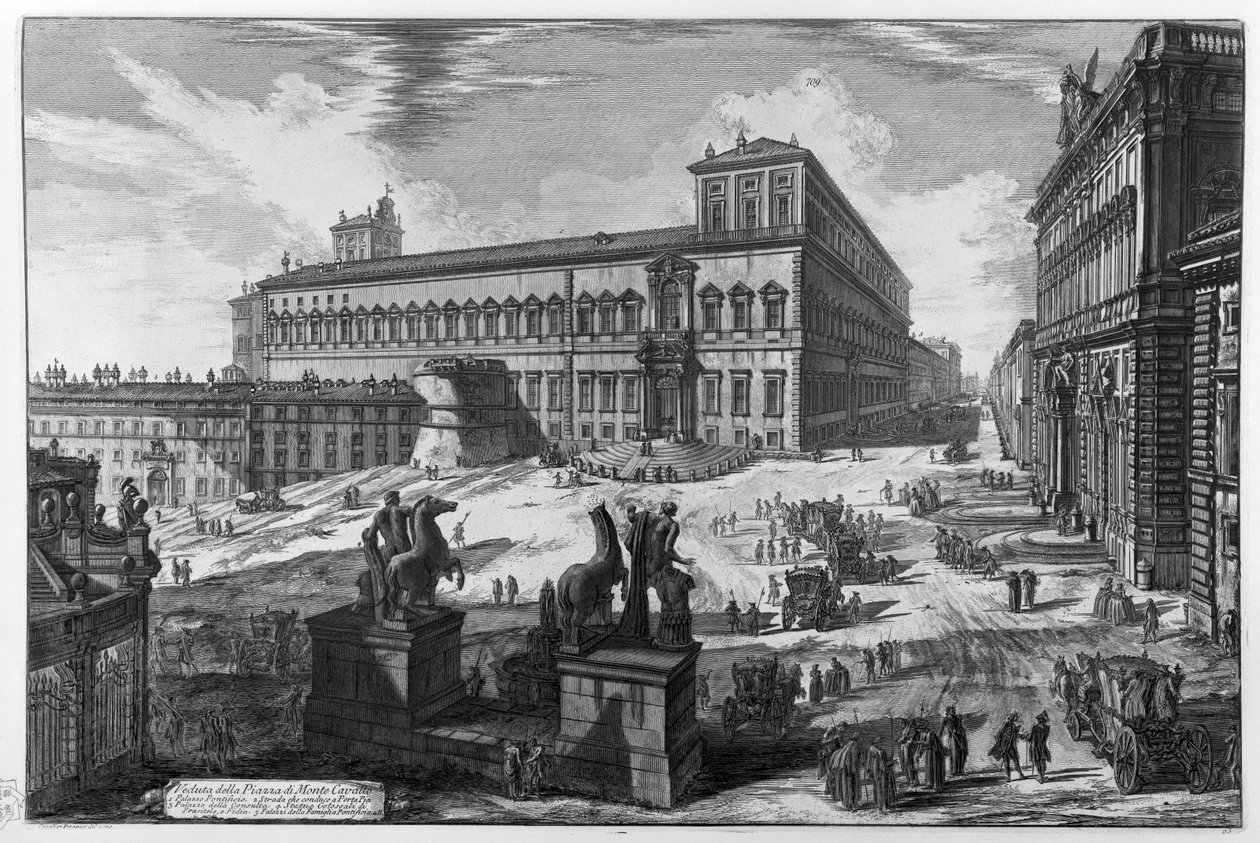 Utsikt over Monte Cavallo -torget av Giovanni Battista Piranesi