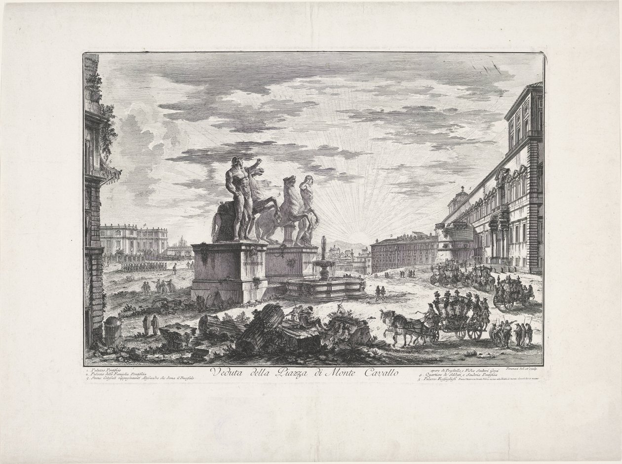 Utsikt over Monte Cavallo-plassen av Giovanni Battista Piranesi