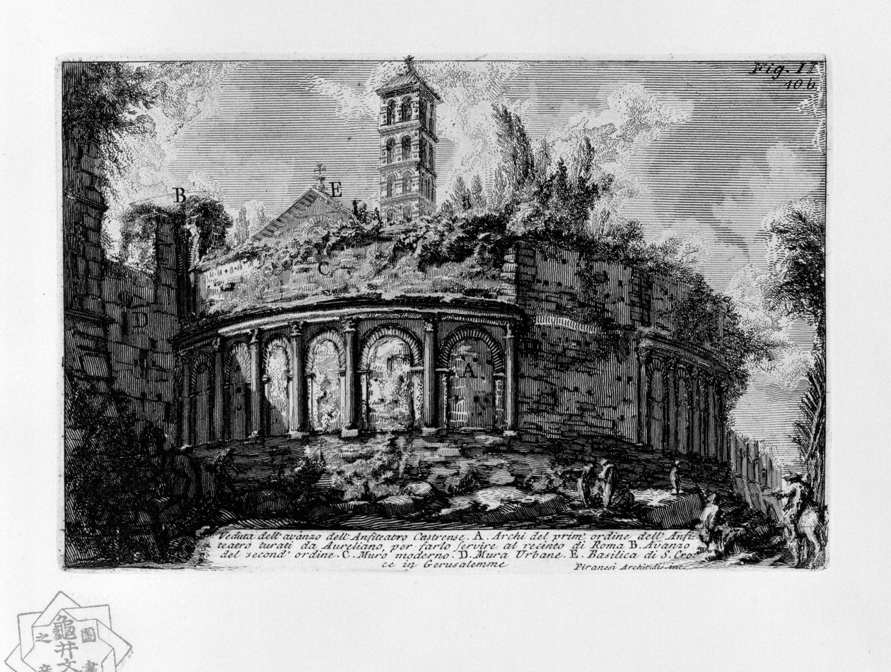 Utsikt over restene av Castrense amfiteater av Giovanni Battista Piranesi