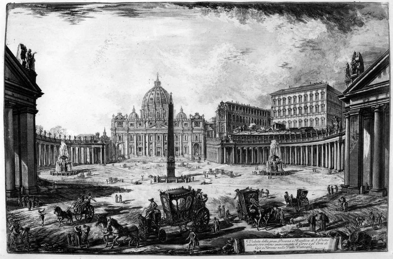 Utsikt over Peterskirken og Piazza, fra 