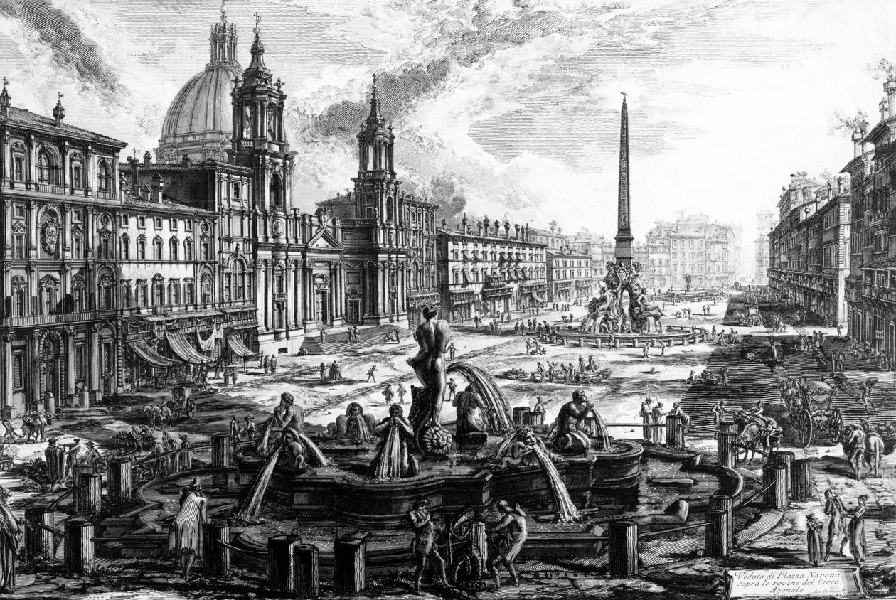 Utsikt over Piazza Navona, fra 