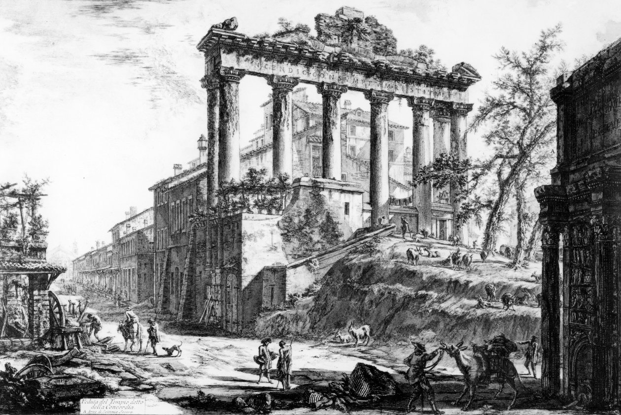 Utsikt over Temple of Concord, fra 