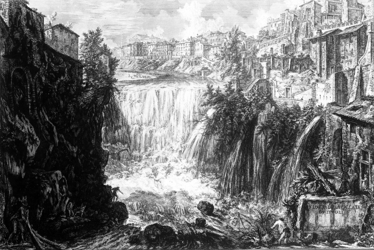 Utsikt over fossen ved Tivoli, fra 