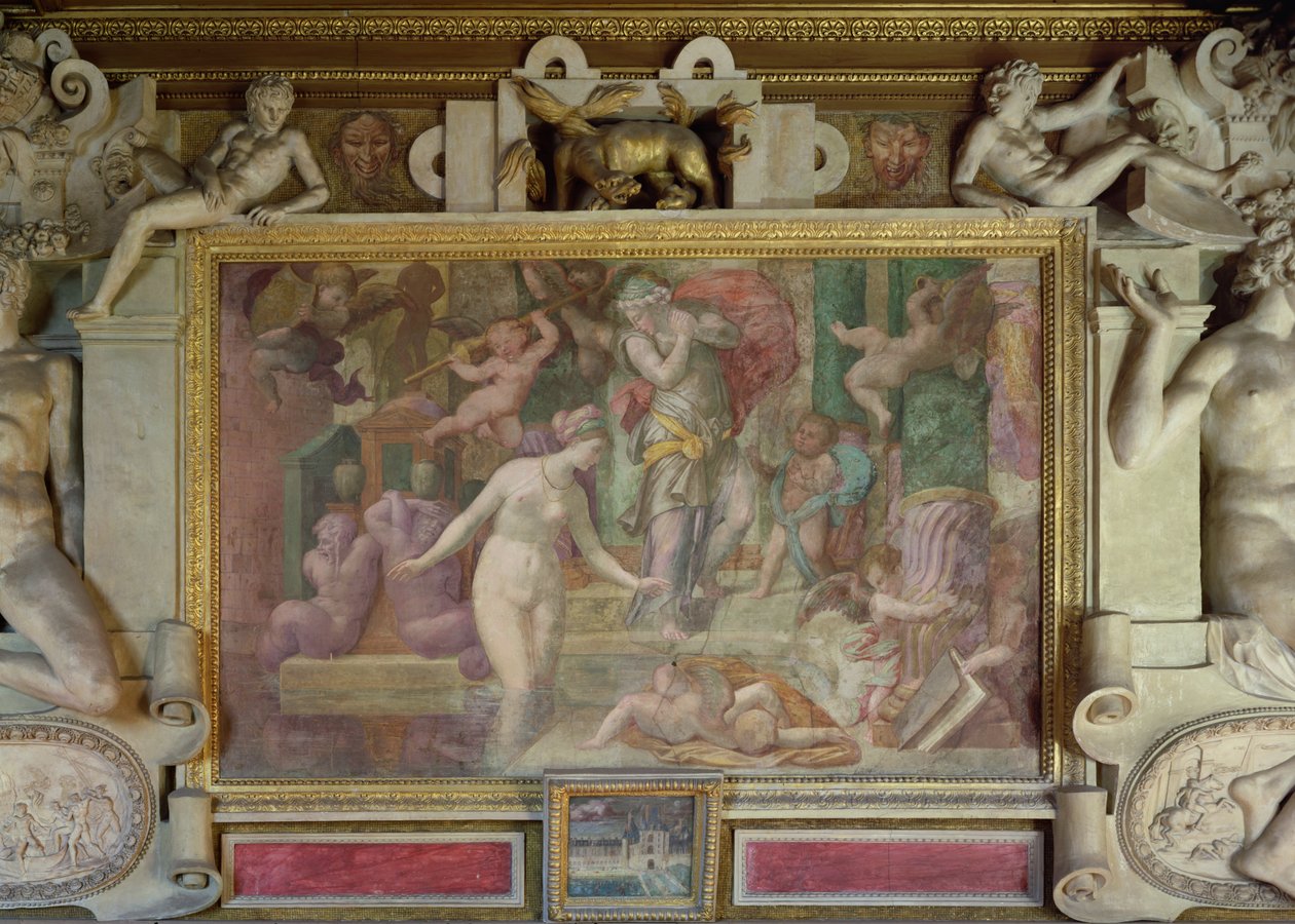Venus ved fontenen, fra Galerie Francois I, 1535-40 av Giovanni Battista Rosso Fiorentino