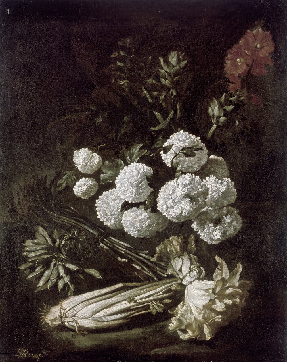 Stilleben av blomster og grønnsaker, 1600-tallet av Giovanni Battista Ruoppolo or Ruopolo