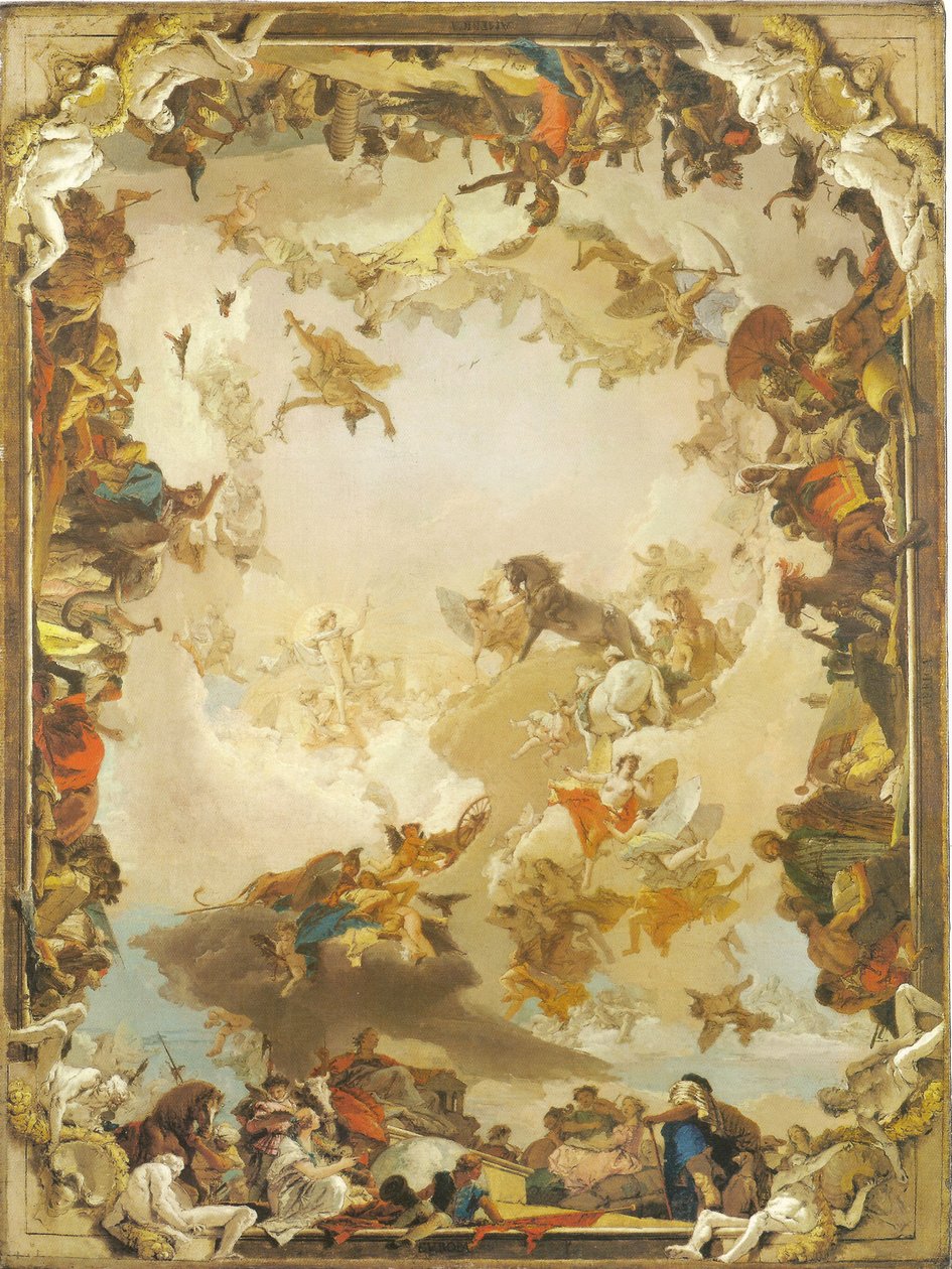 Apollo og de fire kontinentene av Giovanni Battista Tiepolo