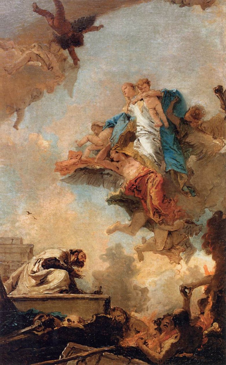 Visning av jomfruen til St Simon Stock av Giovanni Battista Tiepolo