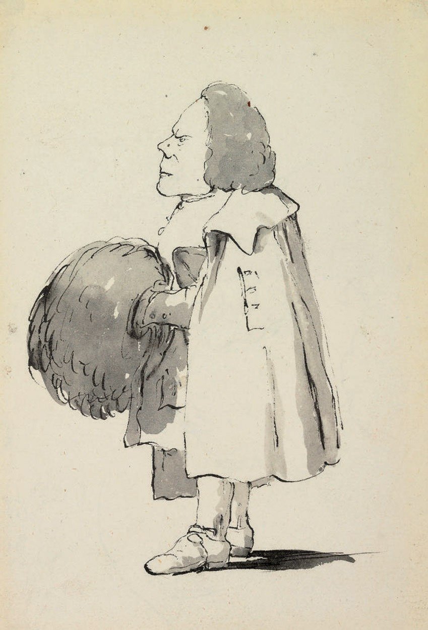 Karikatur av en kort herre av Giovanni Battista Tiepolo