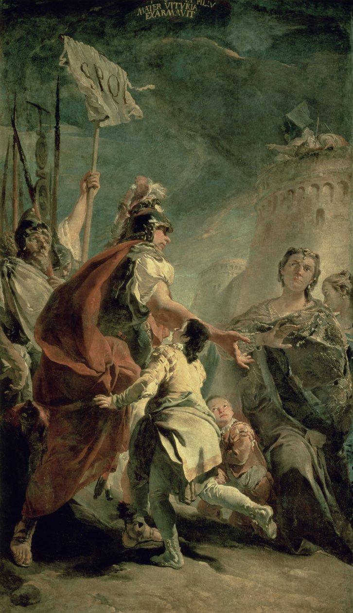 Coriolanus i Romas omgivelser, ca. 1725 av Giovanni Battista Tiepolo