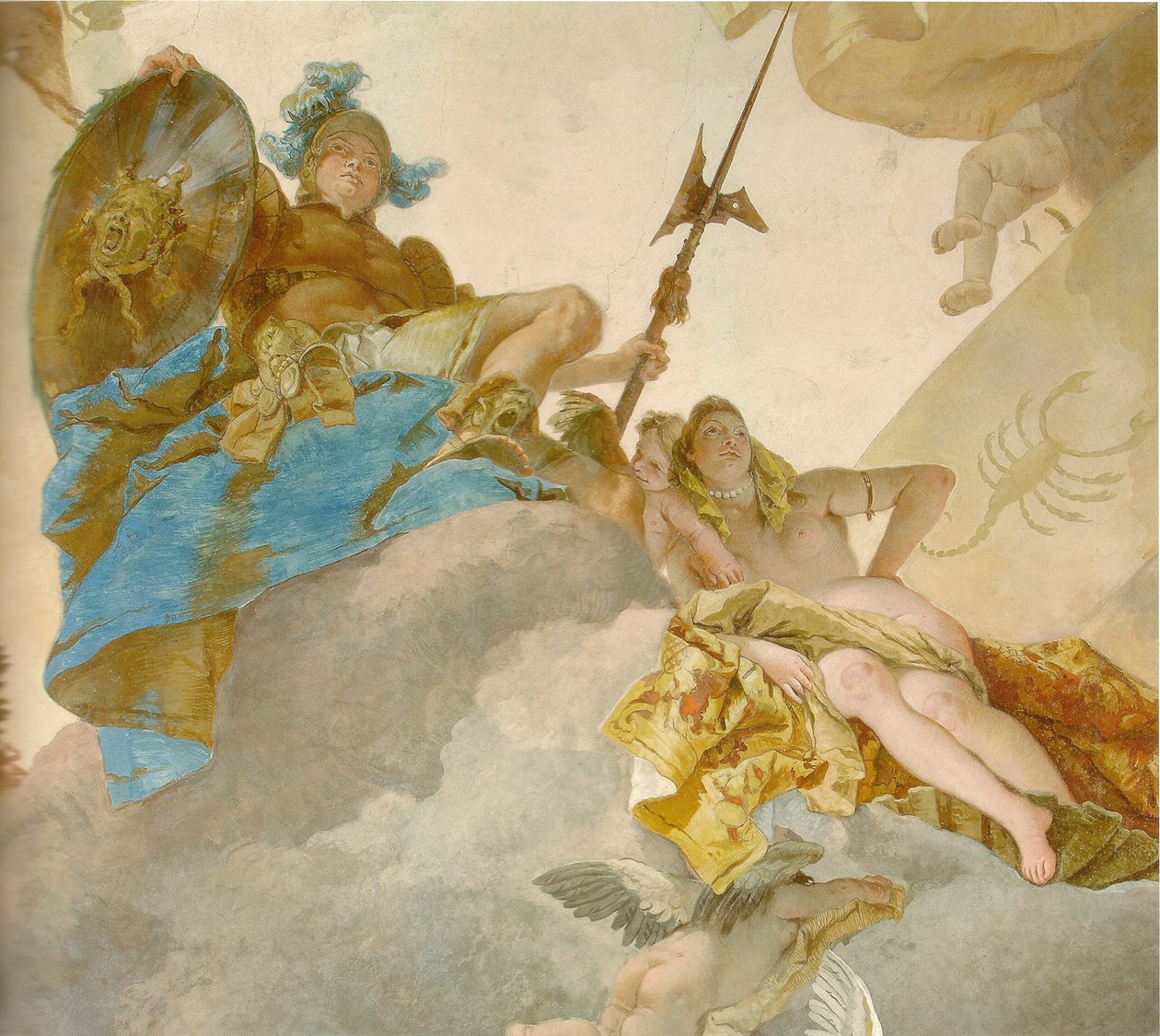 Takfresko i trapphuset til Würzburg Residence, detalj av Giovanni Battista Tiepolo