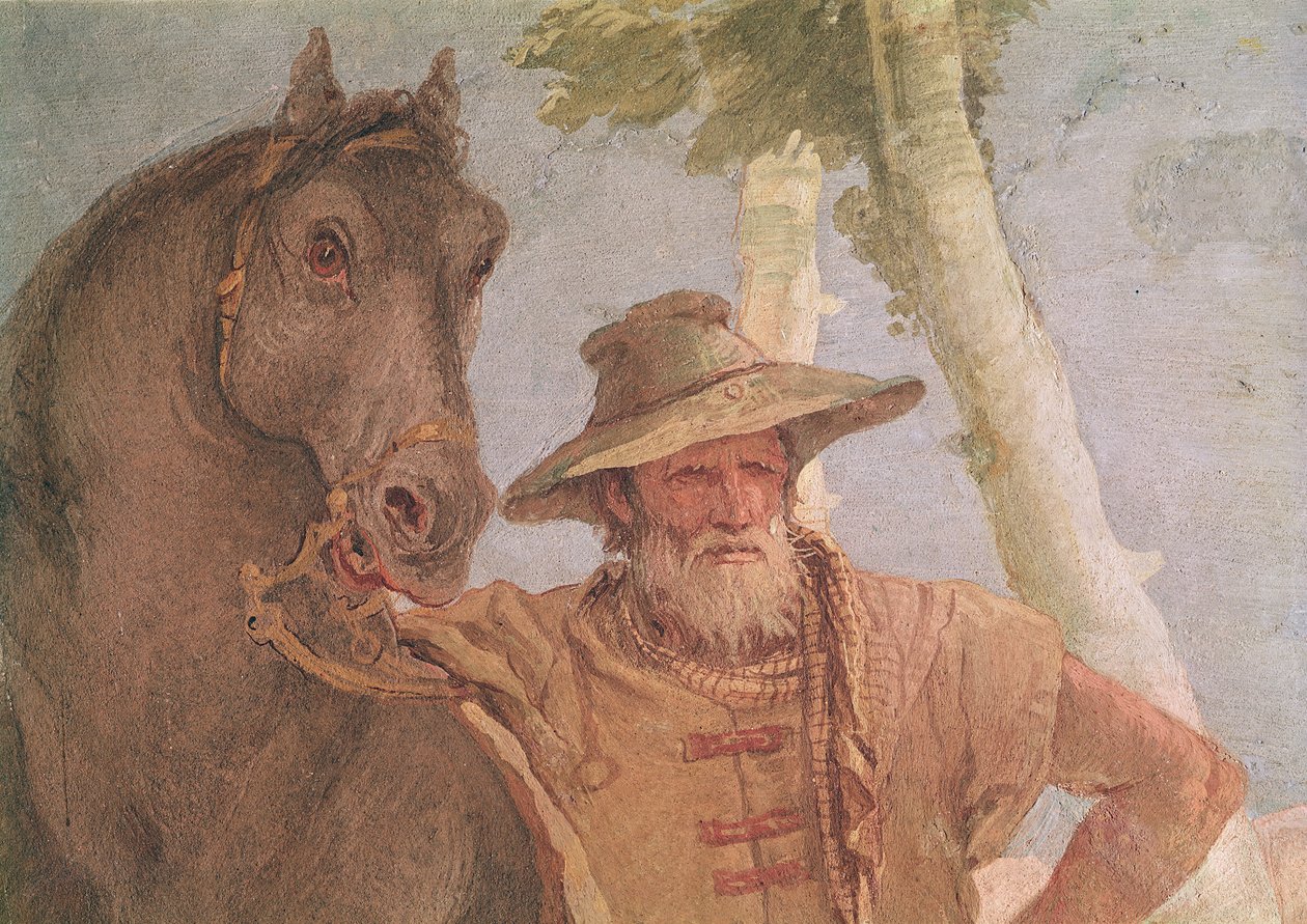 Detalj av rytteren fra Angelica Nursing the Wounded Medoro av Giovanni Battista Tiepolo