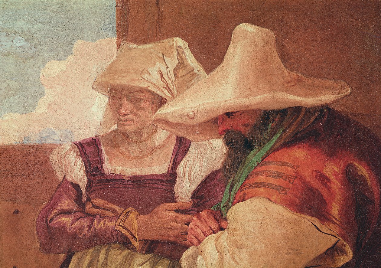 Detalj av gjeterne fra Angelica og Medoro med gjeterne, 1757 av Giovanni Battista Tiepolo
