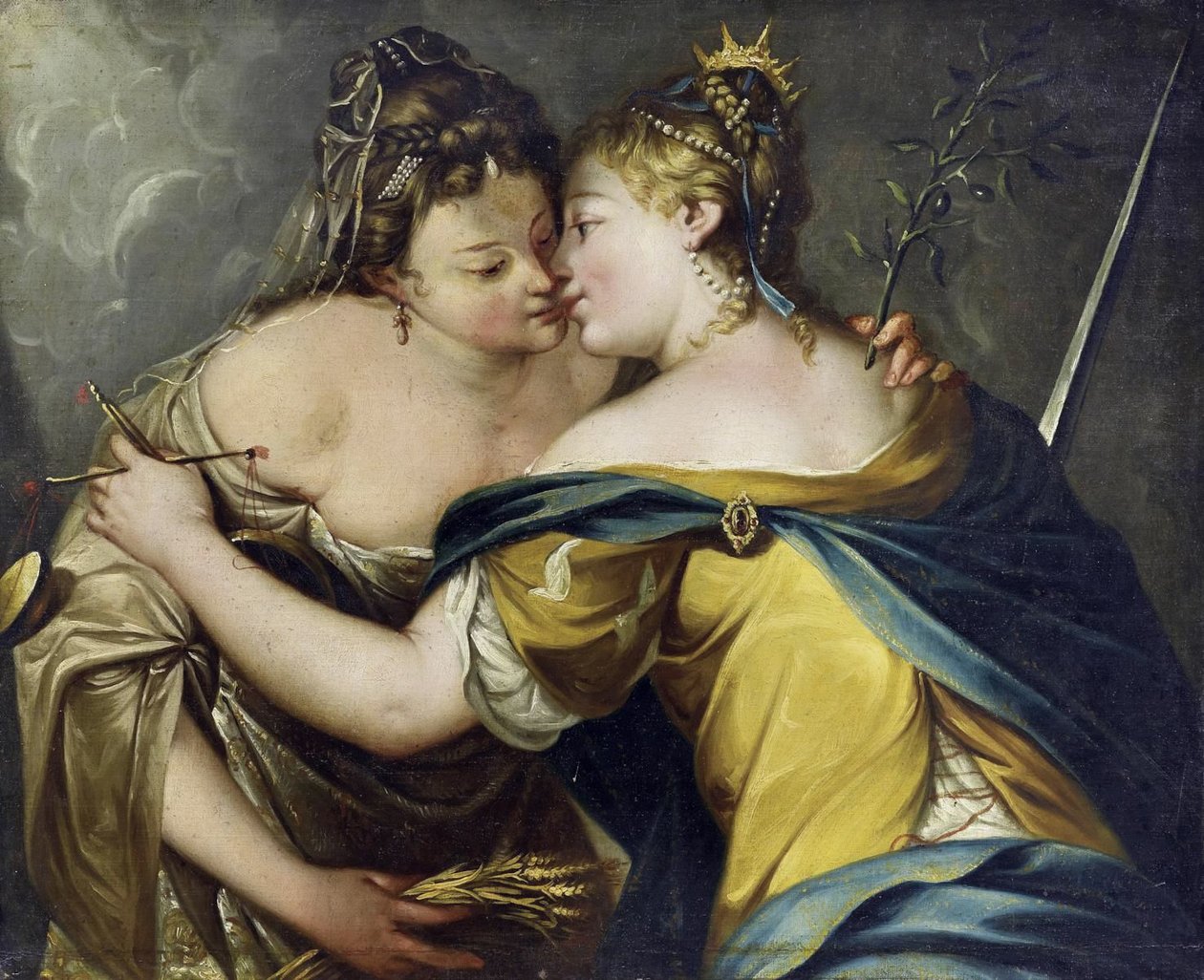 Rettferdighet omfavner fred av Giovanni Battista Tiepolo