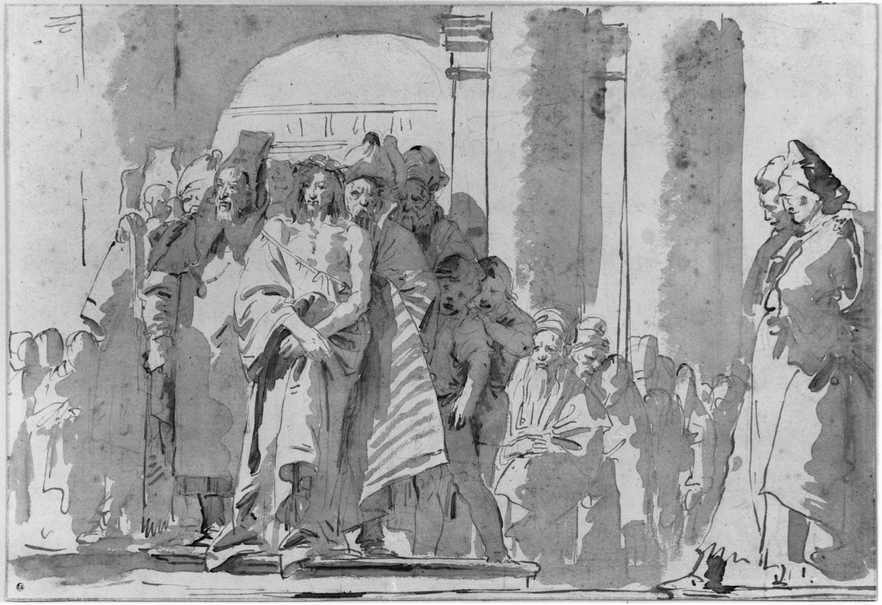 Ecce homo (penn og blekk og vask på papir) av Giovanni Battista Tiepolo
