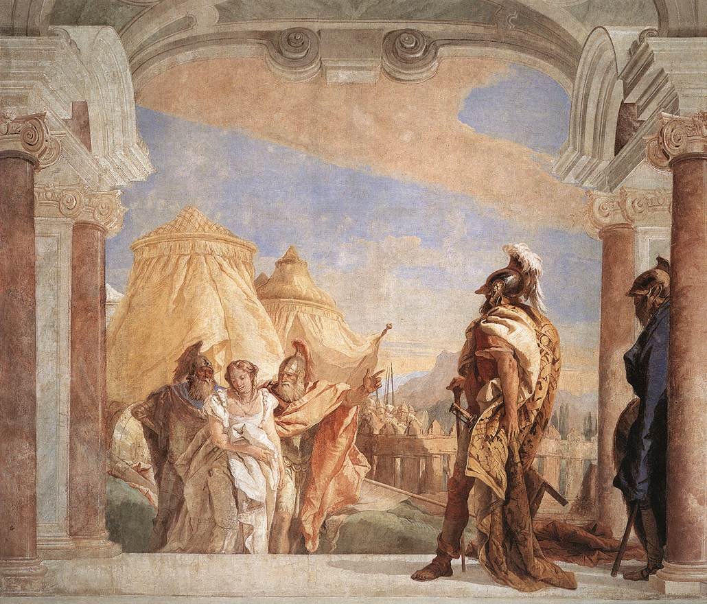 Eurybates og Talthybios leder Briseis til Agamemmon av Giovanni Battista Tiepolo