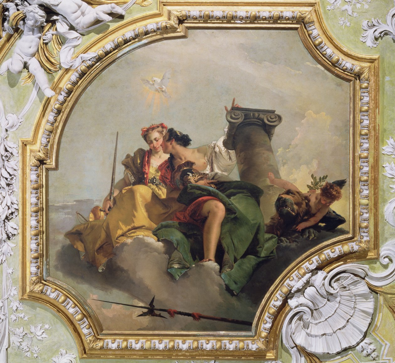 Fortitude and Justice, fra 'Sala Capitolare' (Hall of Surrender) ca. 1749 av Giovanni Battista Tiepolo