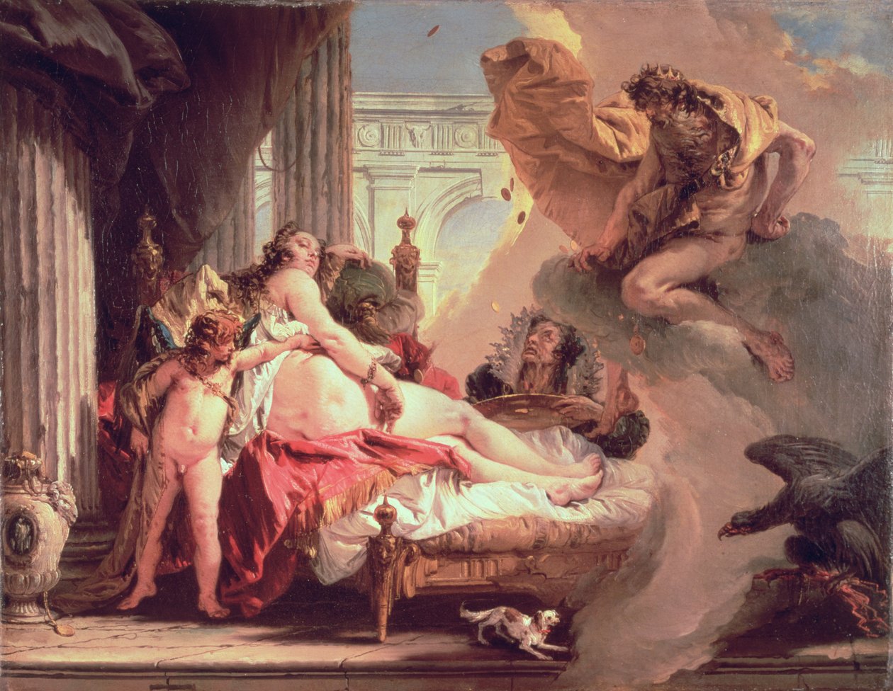 Jupiter og Danae, 1733-35 av Giovanni Battista Tiepolo