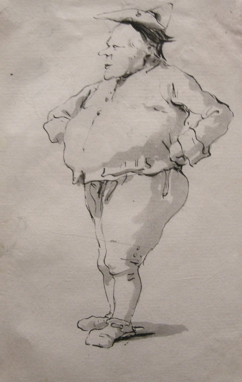 Karikatur av en mann av Giovanni Battista Tiepolo