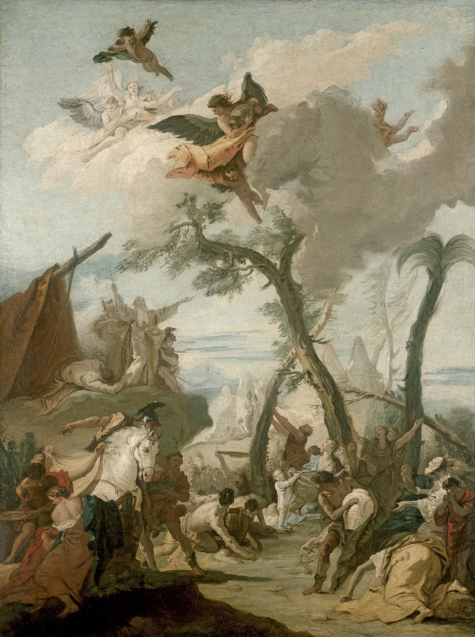 The Gathering of the Manna, 1700-tallet av Giovanni Battista Tiepolo