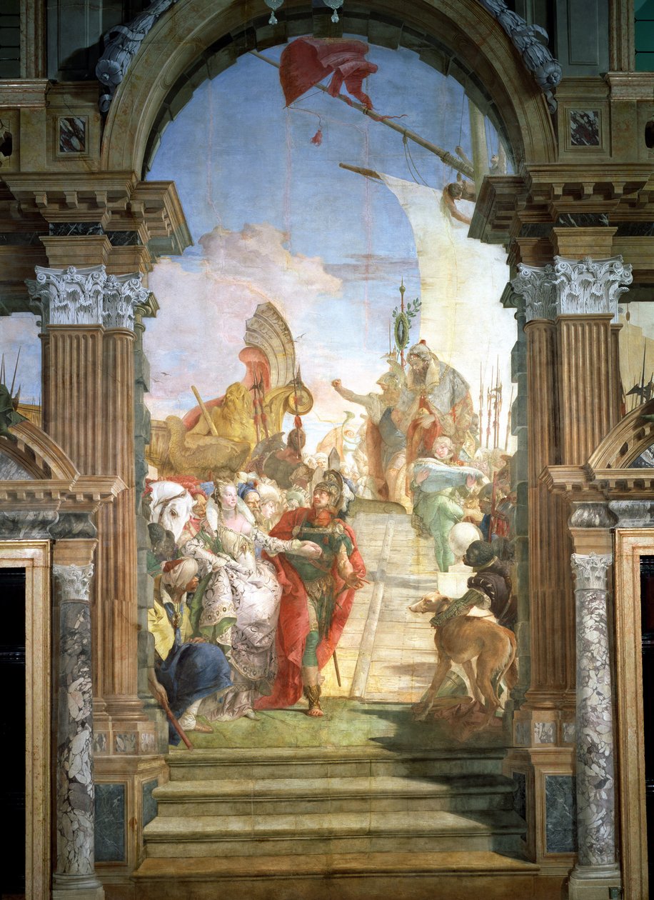 Møtet mellom Antonius (ca. 82-30 f.Kr.) og Cleopatra (51-30 f.Kr.) 1747-50 av Giovanni Battista Tiepolo