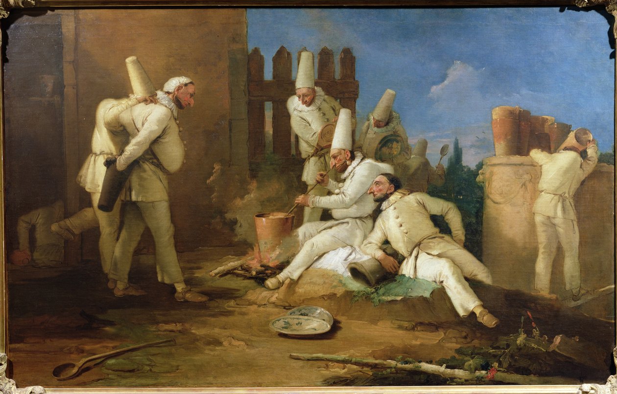 Punchinellos kjøkken av Giovanni Battista Tiepolo