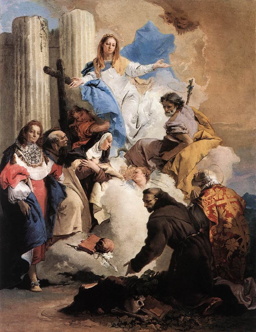 Jomfruen med seks hellige av Giovanni Battista Tiepolo