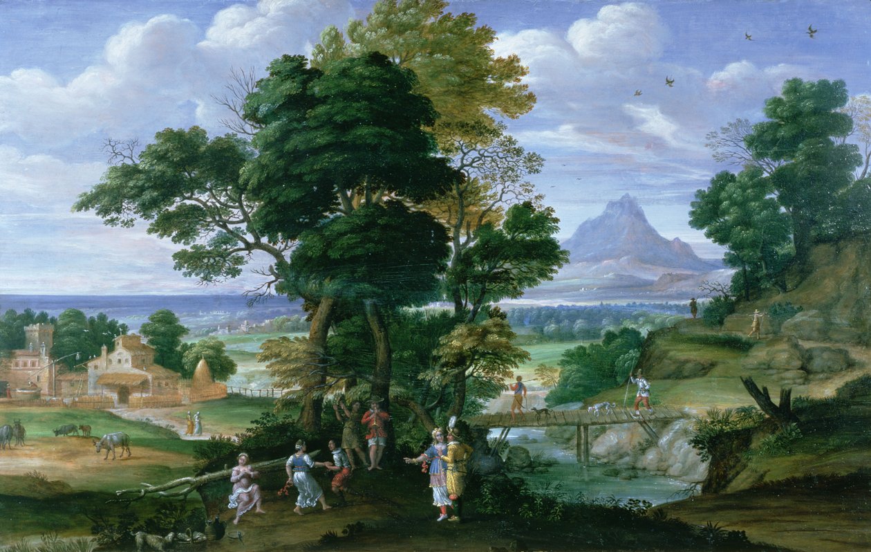 Landskap med mennesker, tidlig på 1600-tallet av Giovanni Battista Viola