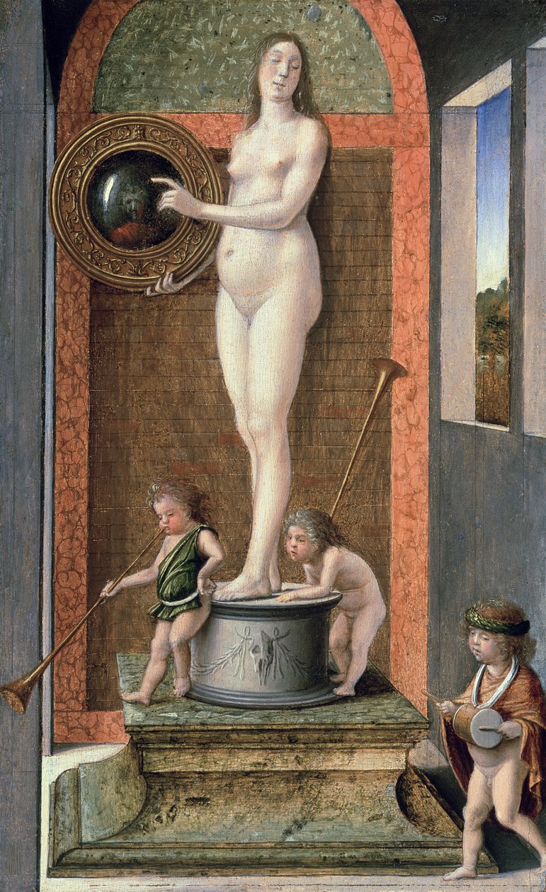 Allegory of Prudence (se 13120 for restaureringsversjon før 2000) av Giovanni Bellini