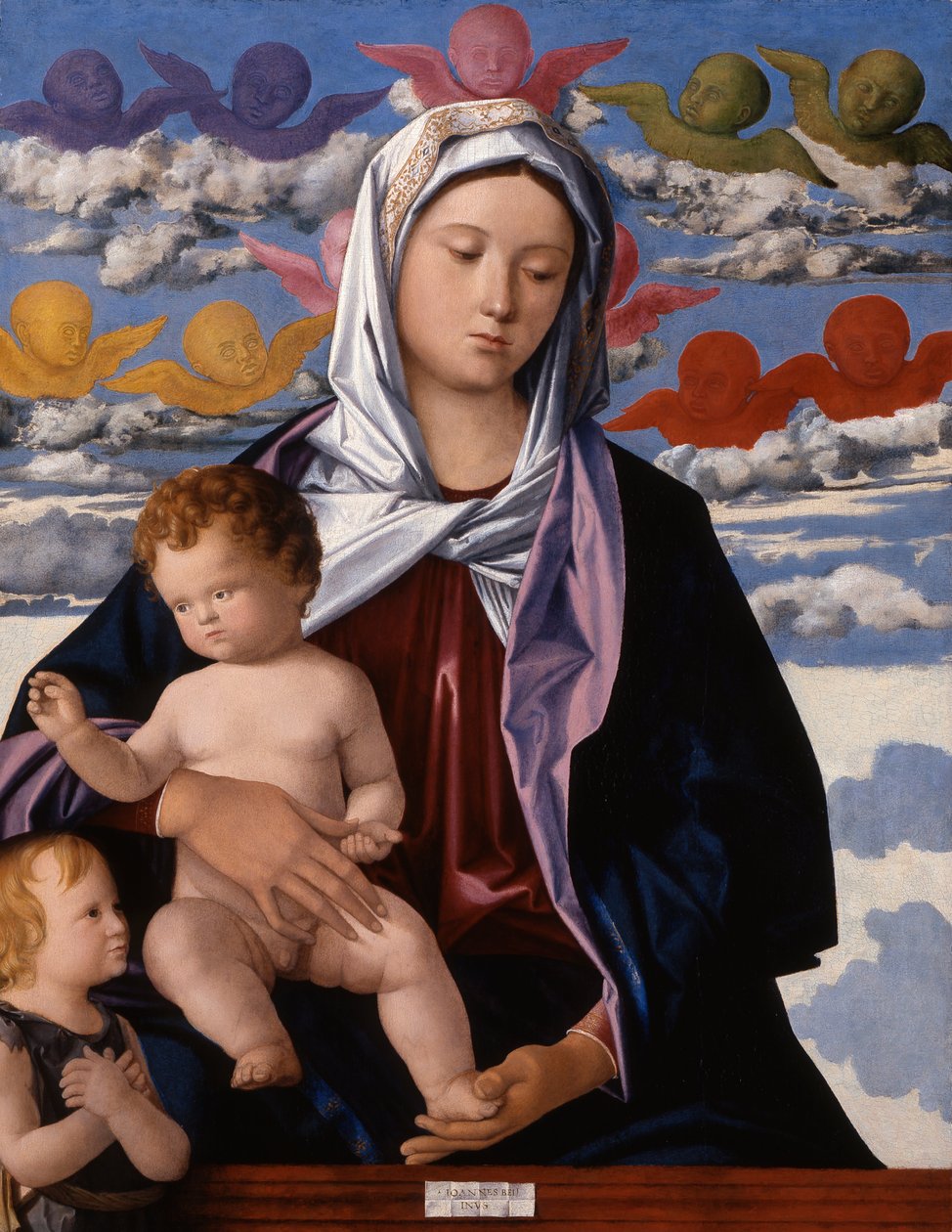 Madonna og barn med døperen Johannes av Giovanni Bellini