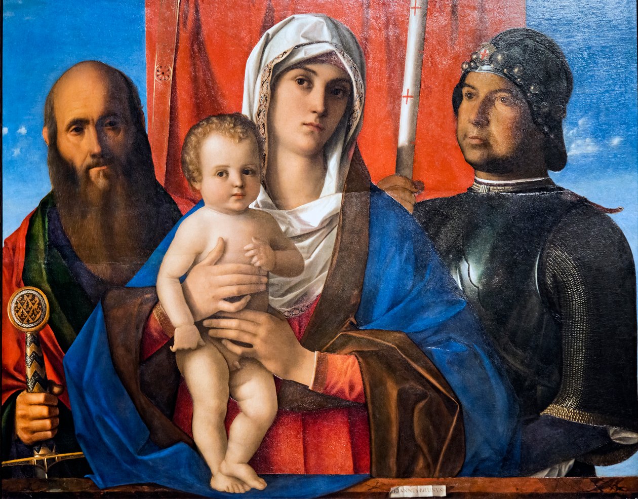 Madonna og Child, med St. Paul og St. George av Giovanni Bellini