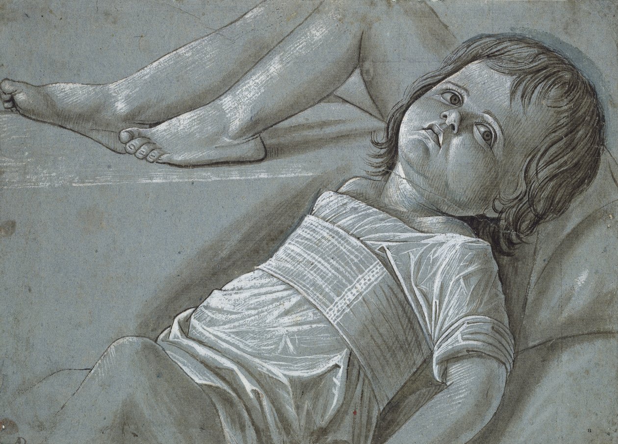 Study for a Recumbent Figure of the Infant Christ (penseltegning på papir) av Giovanni Bellini